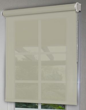 Store enrouleur  gris sel et poivre, tissu screen, sur mesure,grandes dimensions, mécanisme chaînette