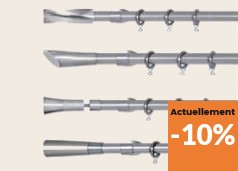 Tringle contemporaine pour anneaux sur mesure