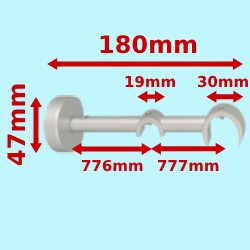 Support Mural Simple Modèle 2 Tringle Déco 19mm et 30mm Support Mural Simple Modèle 2 Tringle Déco 19mm et 30mm