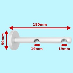 Support Mural Double Tringle Déco 19mm 19mm Support Mural Double Tringle Déco 19mm 19mm